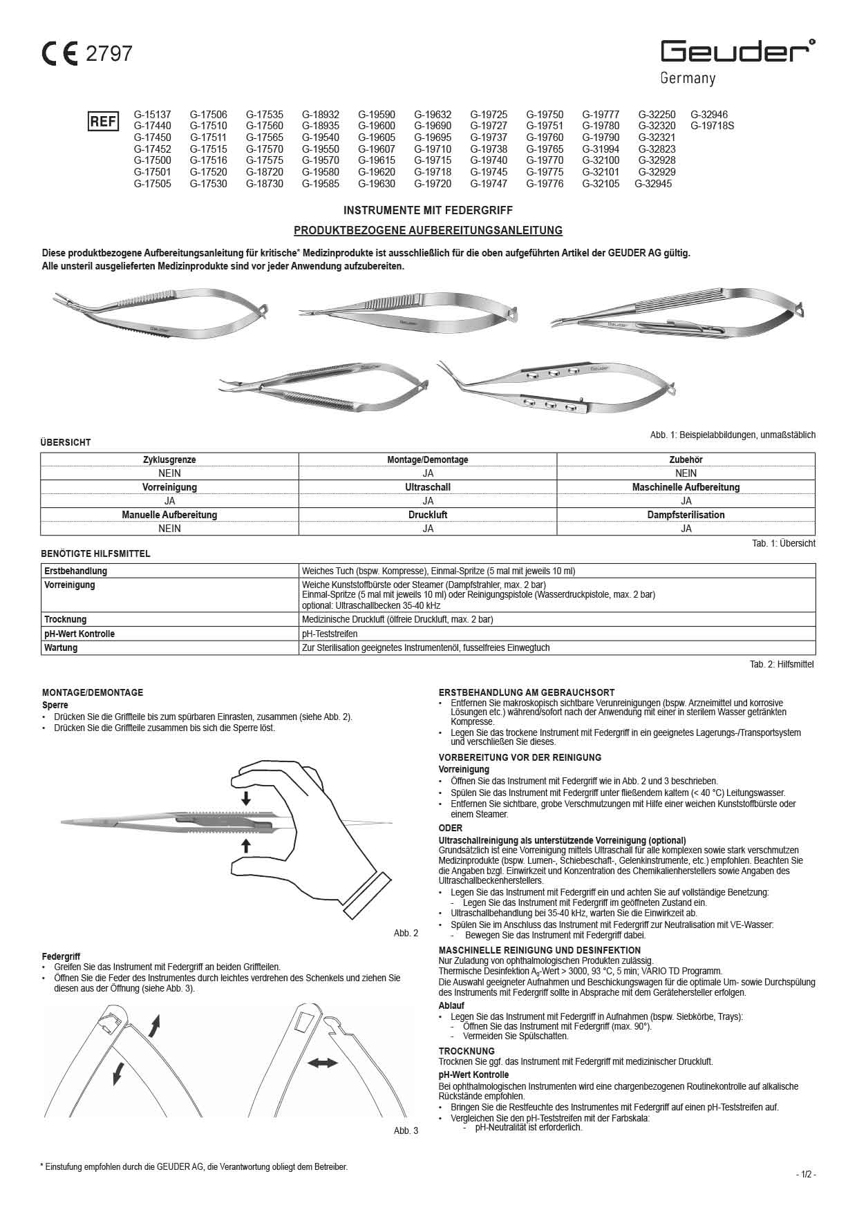 1102085C PA-Instrumente mit Federgriff